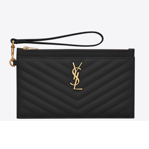 Yves Saint Laurent Handbags - YSL Saint Laurent Monogram Matelassé Cassandra Leather Pouch